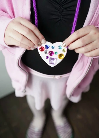 finished air dry clay pendant necklace for girls